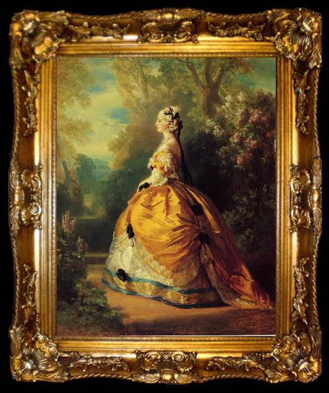 framed  Franz Xaver Winterhalter The Empress Eugenie a la Marie-Antoinette, ta009-2