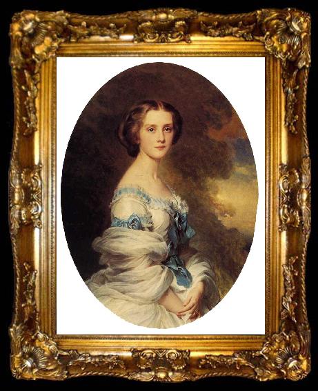 framed  Franz Xaver Winterhalter Melanie de Bussiere, Comtesse Edmond de Pourtales, ta009-2