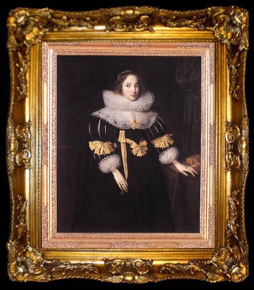 framed  GHEERAERTS, Marcus the Younger Portrait of Lady Anne Ruhout df, ta009-2