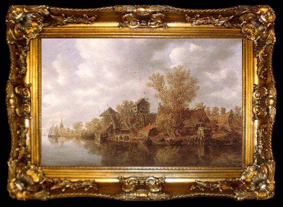 framed  GOYEN, Jan van Village at the River sg, ta009-2