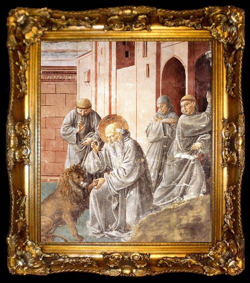 framed  GOZZOLI, Benozzo St Jerome Pulling a Thorn from a Lion
