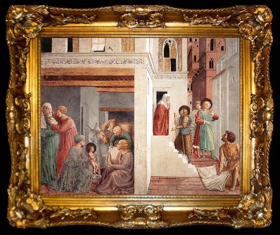framed  GOZZOLI, Benozzo Scenes from the Life of St Francis (Scene 1, north wall) g, ta009-2