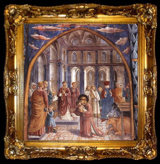 framed  GOZZOLI, Benozzo Scenes from the Life of St Francis (Scene 9, north wall) dh, ta009-2