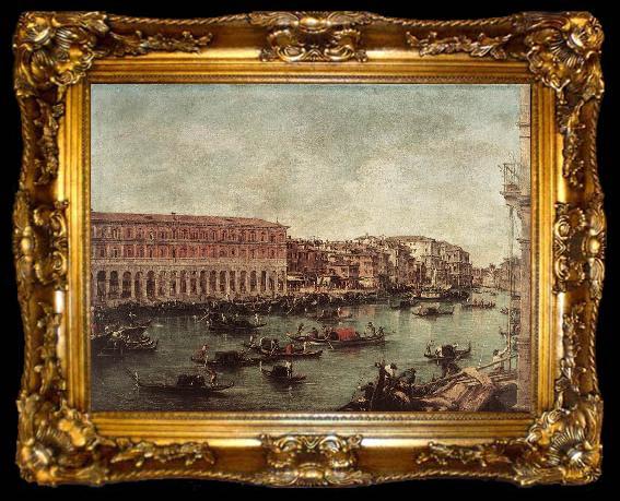 framed  GUARDI, Francesco The Grand Canal at the Fish Market (Pescheria) dg, ta009-2