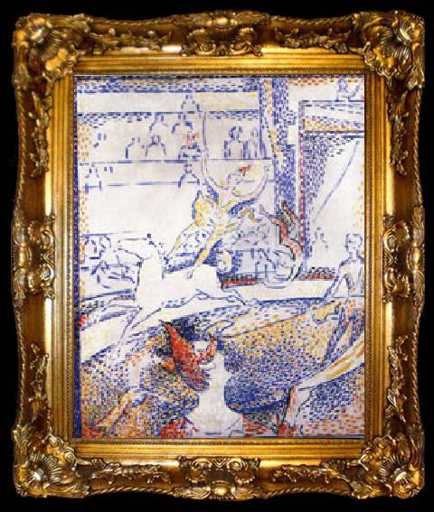 framed  Georges Seurat Study for The Circus, ta009-2