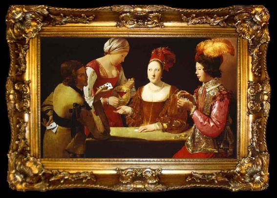 framed  Georges de La Tour The Cheat with the Ace of Clubs, ta009-2