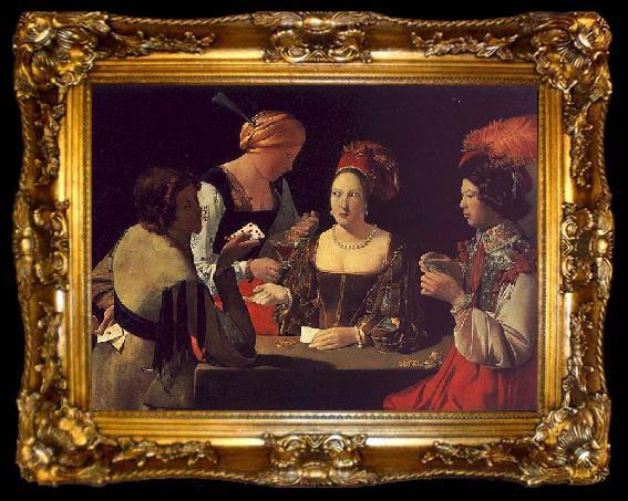framed  Georges de La Tour The Cheat with the Ace of Diamonds, ta009-2