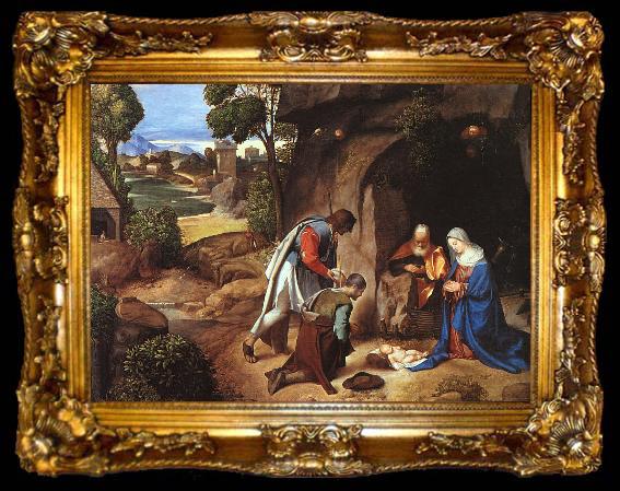 framed  Giorgione The Adoration of the Shepherds, ta009-2