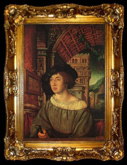 framed  HOLBEIN, Ambrosius Portrait of a Young Man sf, ta009-2