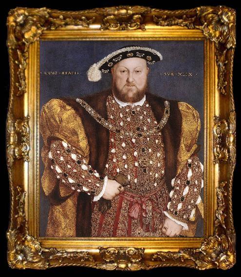 framed  HOLBEIN, Hans the Younger Portrait of Henry VIII dg, ta009-2