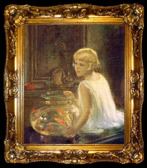framed  Henry Salem Hubble Rosemary and the Goldfish, ta009-2