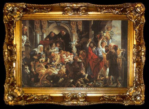 framed  Jacob Jordaens Christ Driving the Merchants from the Temple, ta009-2