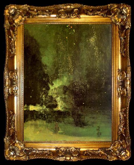 framed  James Abbott McNeil Whistler Nocturne in Black and Gold, ta009-2