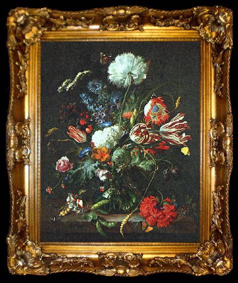 framed  Jan Davidsz. de Heem Vase of Flowers, ta009-2