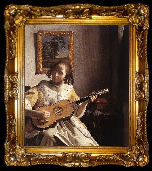 framed  Jan Vermeer The Guitar Player, ta009-2