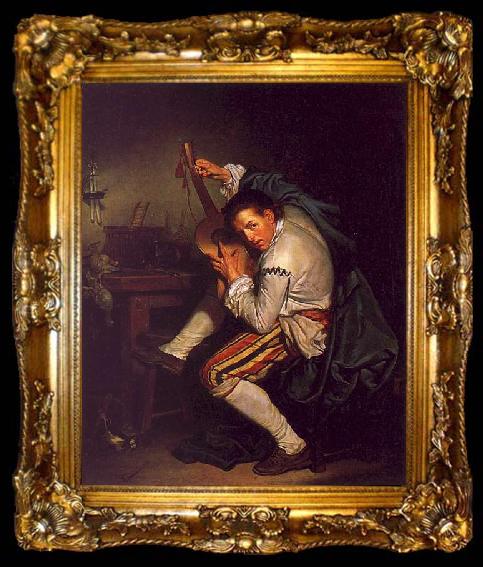 framed  Jean Baptiste Greuze The Guitarist, ta009-2