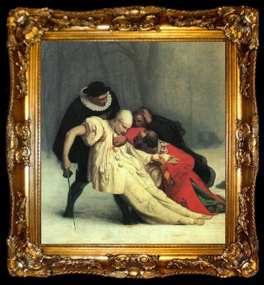 framed  Jean Leon Gerome Duel After a Masked Ball, ta009-2