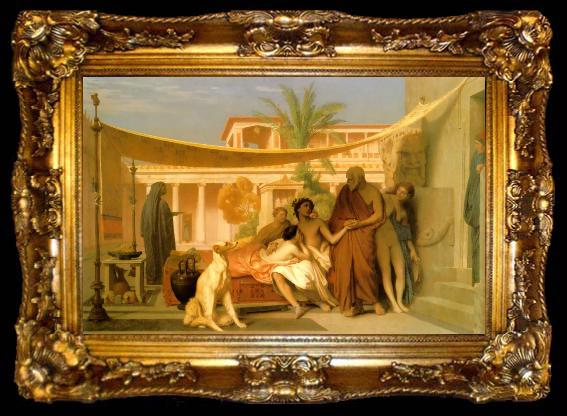 framed  Jean Leon Gerome Socrates Seeking Alcibiades in the House of Aspasia, ta009-2