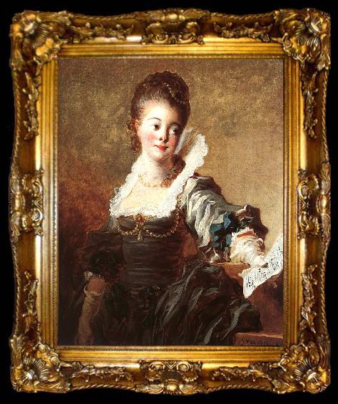 framed  Jean-Honore Fragonard Portrait of a Singer, ta009-2