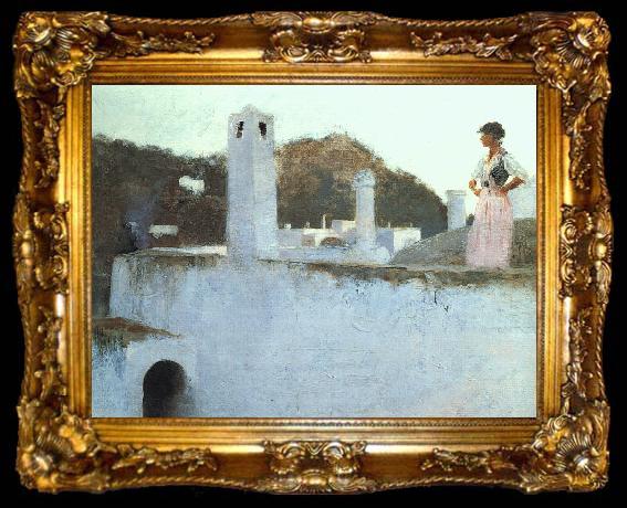 framed  John Singer Sargent View of Capri, ta009-2