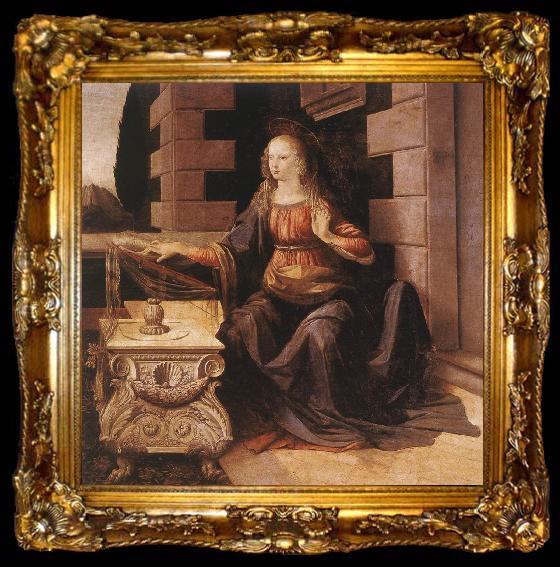 framed  LEONARDO da Vinci Annunciation (detail) sg77, ta009-2