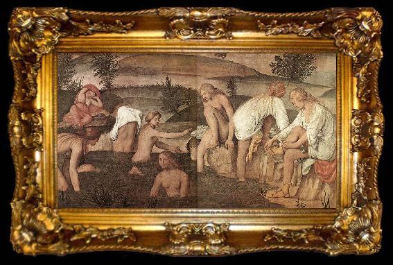 framed  LUINI, Bernardino Girls Bathing sfg, ta009-2