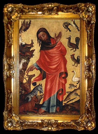 framed  MASTER Bertram Creation of the Animals, panel from Grabow Altarpiece st, ta009-2