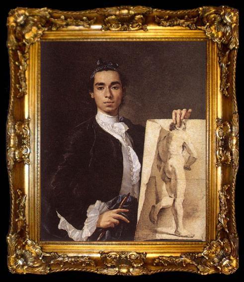 framed  MELeNDEZ, Luis Portrait of the Artist g, ta009-2