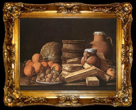 framed  MELeNDEZ, Luis Still Life with Oranges and Walnuts ag, ta009-2