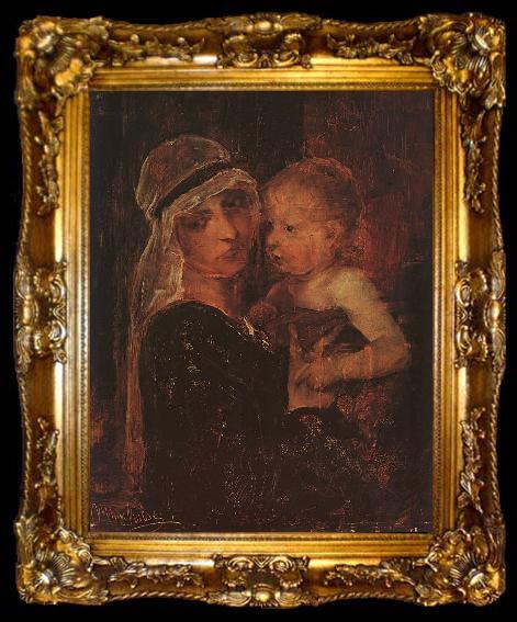 framed  Mihaly Munkacsy Mother and Child, ta009-2