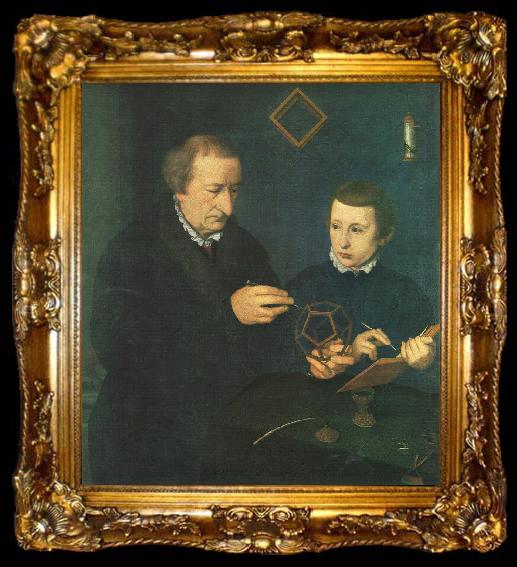framed  NEUFCHATEL Nicolas Portrait of Johannes Neudorfer and his Son, ta009-2