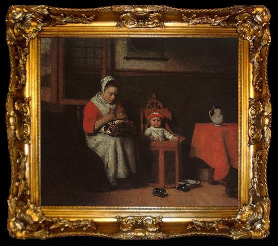 framed  Nicolas Maes The Lacemaker, ta009-2