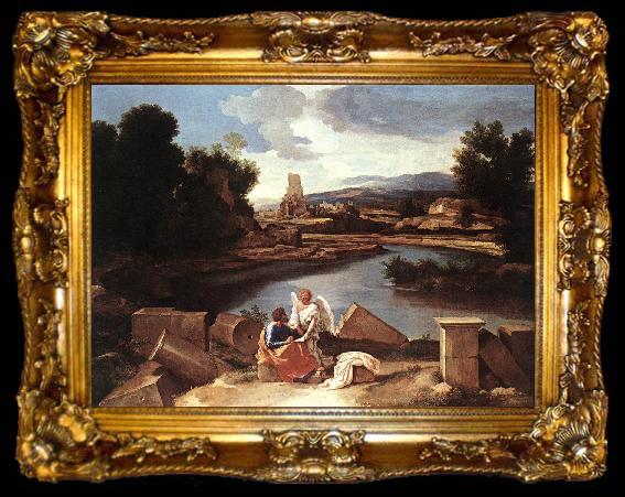framed  Nicolas Poussin Landscape with St Matthew and the Angel, ta009-2