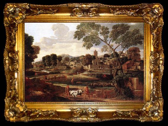 framed  Nicolas Poussin Landscape with the Funeral of Phocion, ta009-2