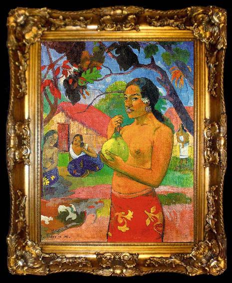 framed  Paul Gauguin Woman Holding a Fruit, ta009-2