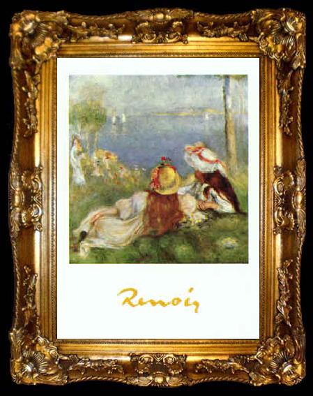 framed  Pierre Renoir Young Girls by the Seaside, ta009-2