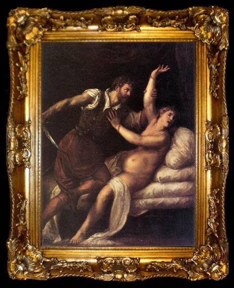 framed  TIZIANO Vecellio Tarquin and Lucretia  aet, ta009-2