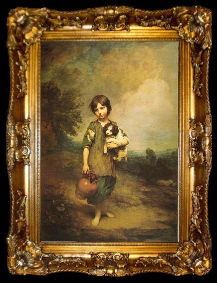framed  Thomas Gainsborough A Cottage Girl with Dog and Pitcher, ta009-2
