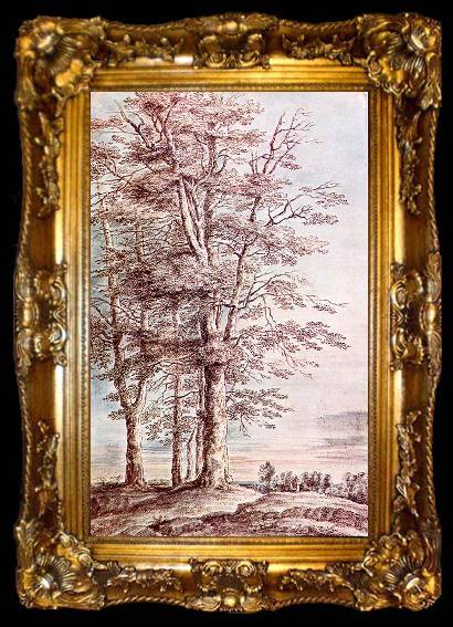 framed  UDEN, Lucas van Landscape with Tall Trees dg, ta009-2