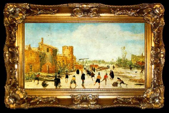 framed  VELDE, Esaias van de The Joy of Ice on the Wallgraben t, ta009-2