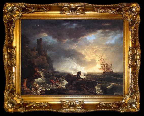 framed  VERNET, Claude-Joseph Shipwreck  wr, ta009-2
