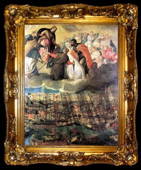 framed  VERONESE (Paolo Caliari) Battle of Lepanto er, ta009-2