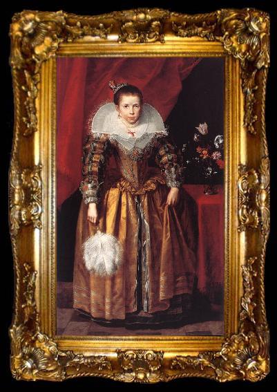 framed  VOS, Cornelis de Portrait of a Girl at the Age of 10 sdg, ta009-2