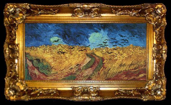 framed  Vincent Van Gogh Wheatfield With Crows, ta009-2