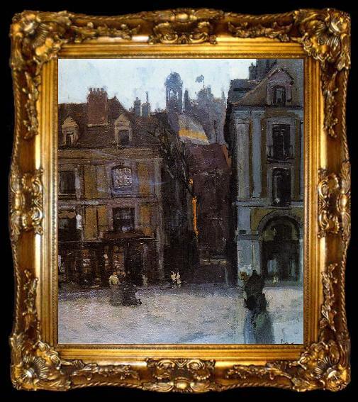 framed  Walter Sickert The Quai Duquesne and the Rue Notre Dame, Dieppe, ta009-2