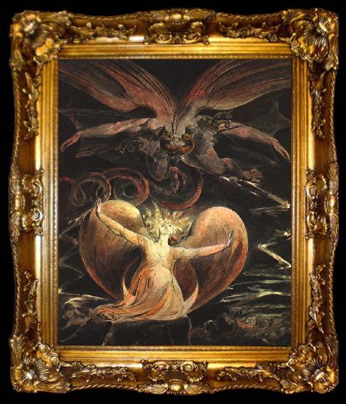 framed  William Blake The Great Red Dragon and the Woman Clothed with the Sun, ta009-2
