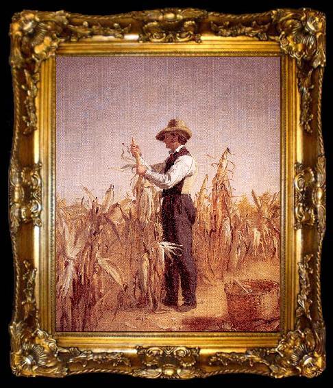 framed  William Sidney Mount Long Island Farmer Husking Corn, ta009-2