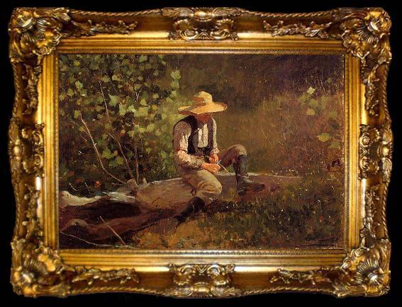 framed  Winslow Homer The Whittling Boy, ta009-2
