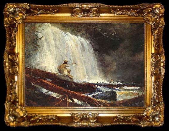 framed  Winslow Homer Waterfalls in the Adirondacks, ta009-2