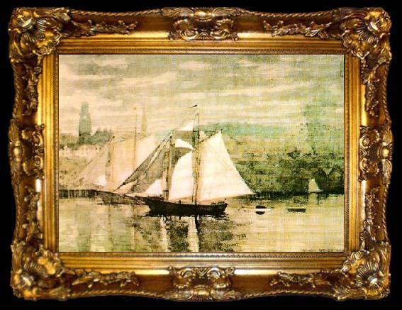 framed  Winslow Homer Gloucester Schooners and Sloop, ta009-2